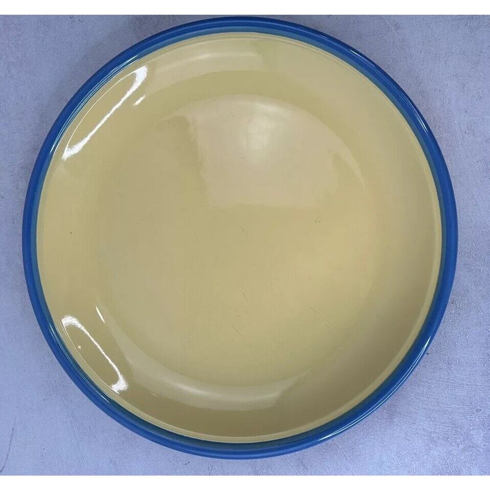 Vintage Yellow And Blue Market square Color stones Japan Large Plate Platter 12”